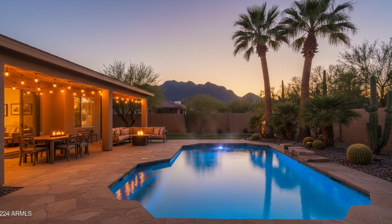 Large backyard at a Phoenix family vacation rental