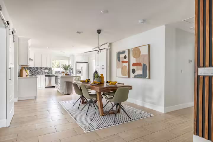 Stylish & Perfect for Families - Open Living And Dining Room Stylish & Perfect for Families open living and dining room at a direct-booking vacation rental in Phoenix, Arizona
