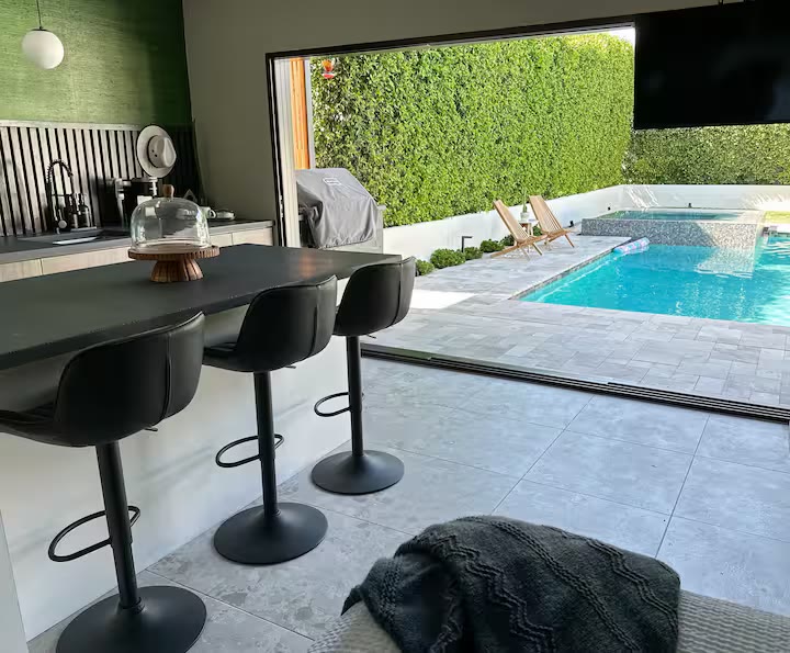 Palm Haven Pool House kitchenette at a direct-booking vacation rental in Phoenix, Arizona