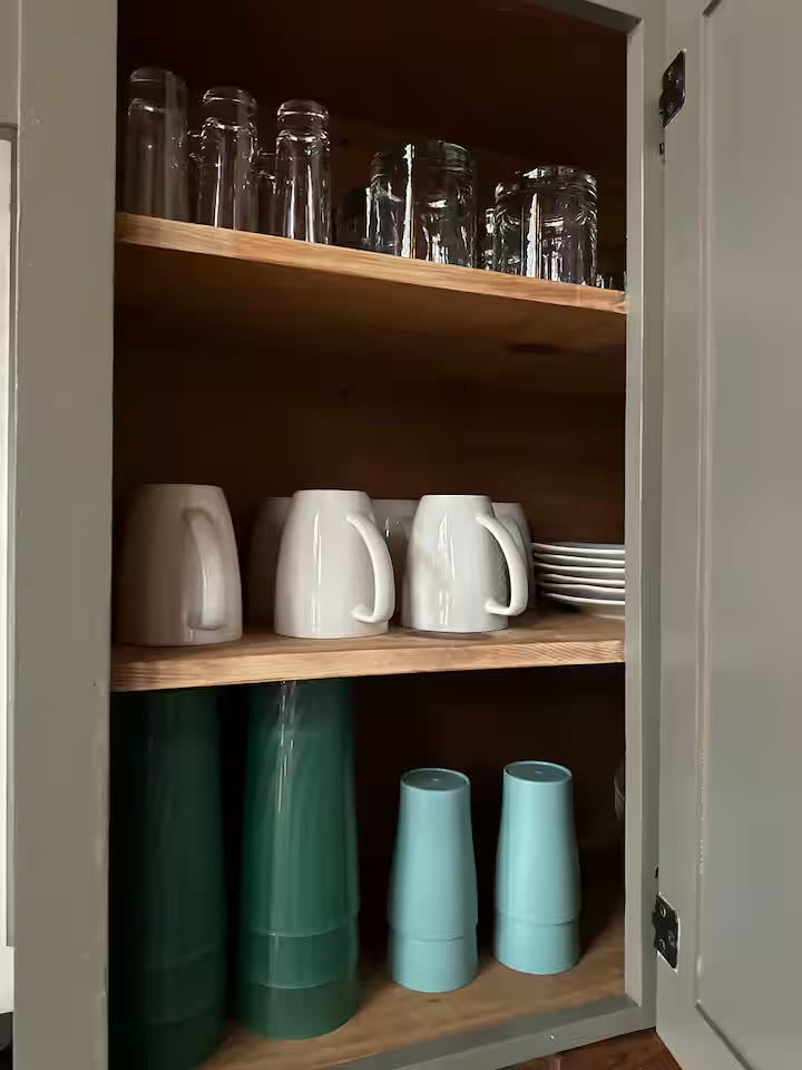 The Angler's Canoe Lake House - Coffee Station The Angler's Canoe Lake House coffee station at a direct-booking vacation rental in Cedar Bluff, Alabama