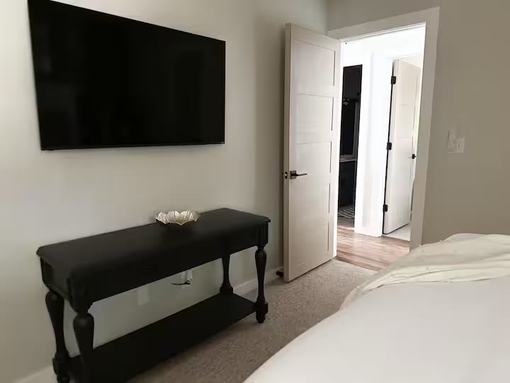 The Angler's Canoe Lake House - Bedroom Storage The Angler's Canoe Lake House bedroom storage at a direct-booking vacation rental in Cedar Bluff, Alabama